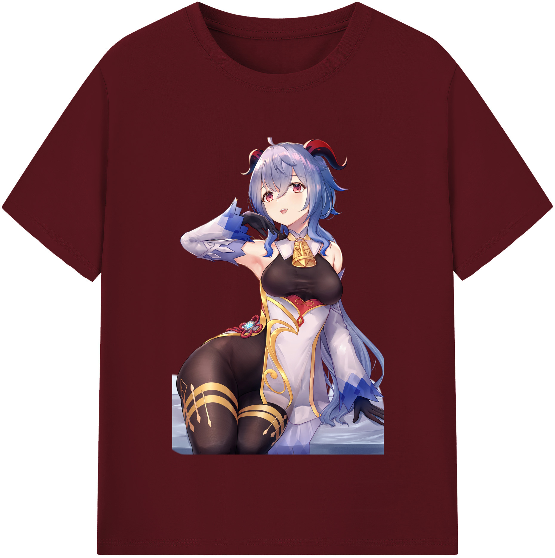 げんし神 甘雨 かんう genshin Ganyu 綿100％半袖Tシャツ（フロントプリント）